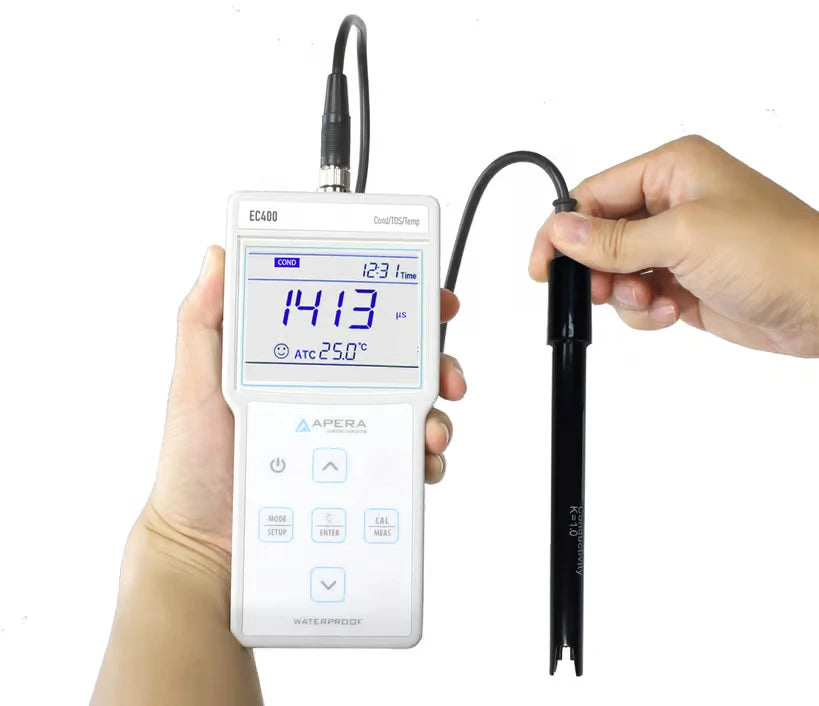 EC400 Portable Conductivity/TDS Meter Kit – Accurate, Waterproof & Built for Professionals Portable Multi-Parameter Meter Apera Instruments